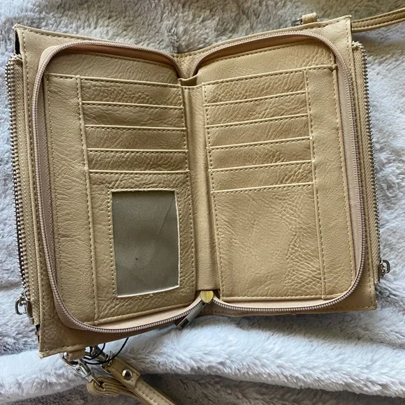 Cream Leather Crossbody Wallet Bag from KCarroll - Picture 5 of 5